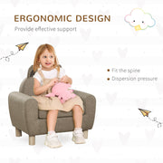 Kids Wooden Armchair with Cute Ear Design Ideal for Bedroom or Playroom Use, Brown