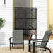 Black 6.5ft Freestanding Metal Garden Privacy Screen Decorative Panel by Outsunny