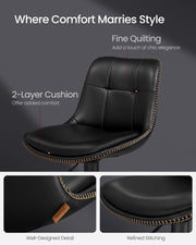 Set of 2 Black Bar Stools with Backrests Footrests and Metal Legs by Vasagle