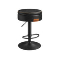 Ink Black Swivel Bar Stool with 360 Degree Rotation and Cushioned Seat by Vasagle
