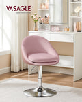 Adjustable Dressing Chair in Jelly Pink and Silver Grey with Cushioned Seat by Vasagle VASAGLE