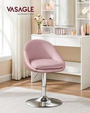 Adjustable Dressing Chair in Jelly Pink and Silver Grey with Cushioned Seat by Vasagle VASAGLE