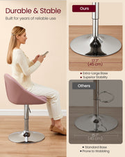 Adjustable Dressing Chair in Jelly Pink and Silver Grey with Cushioned Seat by Vasagle VASAGLE