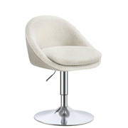 Cream White and Silver Grey Adjustable Dressing Chair with Backrest by VASAGLE VASAGLE