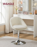 Cream White and Silver Grey Adjustable Dressing Chair with Backrest by VASAGLE VASAGLE