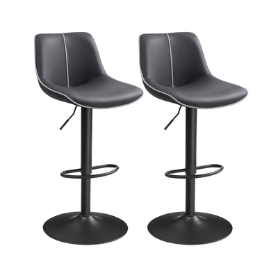 Set of 2 Adjustable Swivel Bar Stools with Footrest for Kitchen and Dining by Vasagle VASAGLE