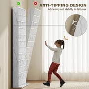 Tall CD Storage Cabinet with Adjustable Shelves Ideal for Home or Office Use Marble Effect