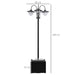 189cm Black Solar Lamp Post with Planter 3 Head Automatic LED Street Light by Outsunny