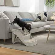 Foldable 3 Step Pet Stairs with Non Slip Mats for Small Dogs Ideal for Sofas and Beds Grey