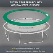 12FT Trampoline Replacement Safety Pad With Thick Foam For Outdoor Use Green AOSOM