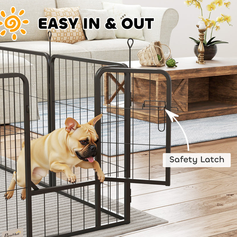 6 Panel Heavy Duty Dog Playpen with Secure Door for Indoor and Outdoor Use 60cm High by PawHut