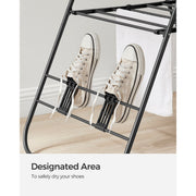 Black Foldable Clothes Airer with Drying Rack for Indoor and Outdoor Use by Songmics