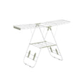 Foldable Clothes Airer with Multiple Drying Rails in White and Green by Songmics