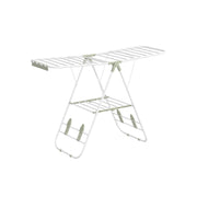 Foldable Clothes Airer with Multiple Drying Rails in White and Green by Songmics