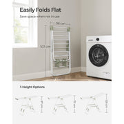 Foldable Clothes Airer with Multiple Drying Rails in White and Green by Songmics