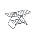 Small Foldable Two Tier Laundry Airer in Dove Grey Ideal for Drying Clothes by Songmics