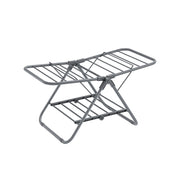 Small Foldable Two Tier Laundry Airer in Dove Grey Ideal for Drying Clothes by Songmics