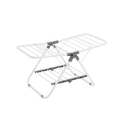 Small Foldable Two Tier Laundry Airer in Cloud White Space Saving Design by Songmics