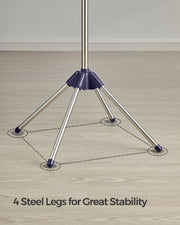 Folding Clothes Airer with 3 Rotating Arms Space Saving Design Blue and Silver by Songmics