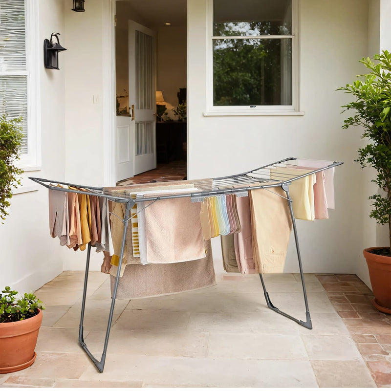 Foldable Clothes Drying Rack Space Saving Laundry Airer for Indoor and Outdoor Use by Songmics