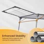 Foldable Clothes Drying Rack Space Saving Laundry Airer for Indoor and Outdoor Use by Songmics