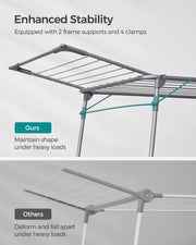 Foldable Winged Clothes Airer with Drying Rack 56 cm Wide Rust Resistant by Songmics