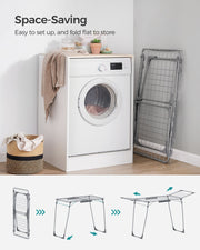Foldable Winged Clothes Airer with Drying Rack 56 cm Wide Rust Resistant by Songmics