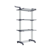 4 Tier Foldable Clothes Airer Drying Rack with Large Hanging Space in Grey by Songmics