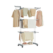 4 Tier Foldable Clothes Airer Drying Rack White Space Saving Indoor Laundry Stand by Songmics