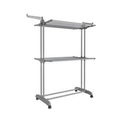 Large 3 Tier Folding Clothes Airer with Wheels in Dove Grey for Indoor Drying by Songmics