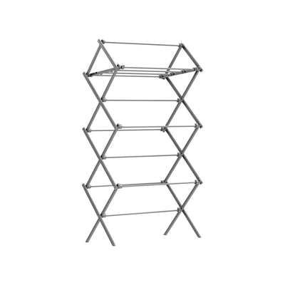 Foldable Clothes Airer in Dove Grey 3 Tier Indoor Laundry Drying Rack by Songmics