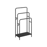 Freestanding 3 Bar Towel Rail with Double Hooks for Bathroom Storage by Songmics