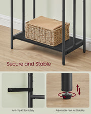 Freestanding 3 Bar Towel Rail with Double Hooks for Bathroom Storage by Songmics