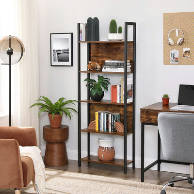 5 Tier Bookcase with Steel Frame for Stable Storage by Vasagle VASAGLE