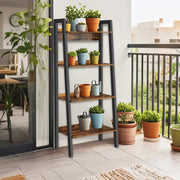 4 Tier Narrow Ladder Bookshelf for Home Office Small Spaces 137 cm High by Vasagle