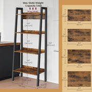 4 Tier Narrow Ladder Bookshelf for Home Office Small Spaces 137 cm High by Vasagle
