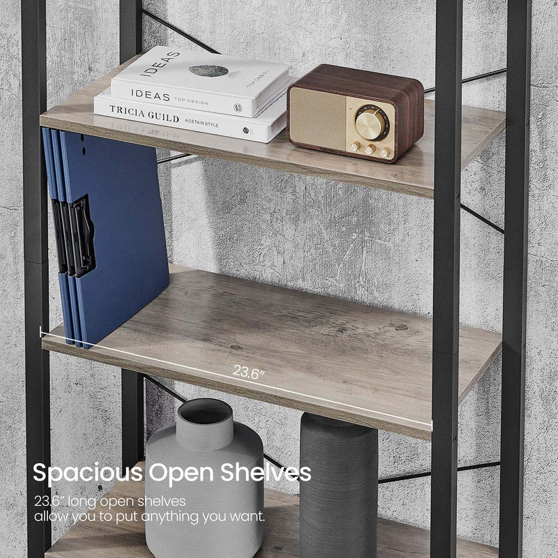 Industrial 6 Tier Bookshelf with Adjustable Shelves for Home Office and Living Room by Vasagle