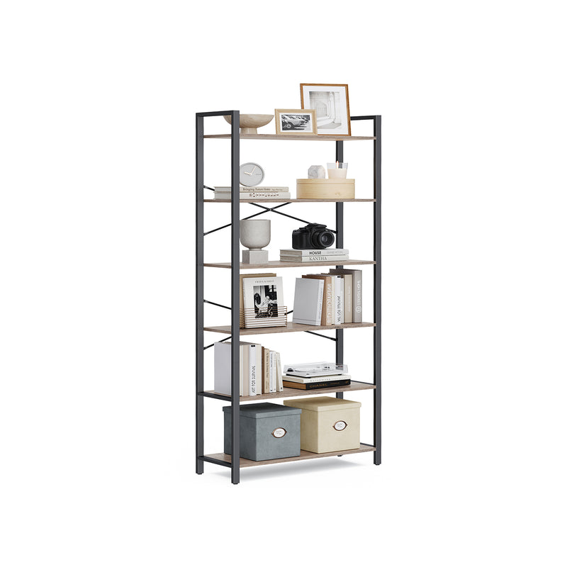 6 Tier Bookcase Shelving Unit with Open Storage for Living Room or Office by Vasagle