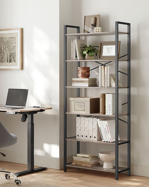 6 Tier Bookcase Shelving Unit with Open Storage for Living Room or Office by Vasagle