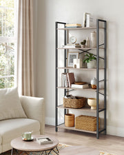6 Tier Bookcase Shelving Unit with Open Storage for Living Room or Office by Vasagle