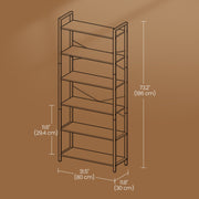 6 Tier Freestanding Bookcase for Home Office and Living Room Storage by Vasagle