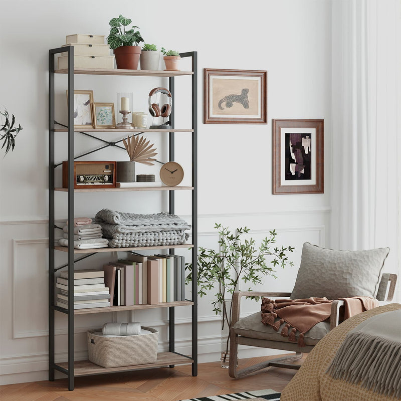 6 Tier Freestanding Bookcase for Home Office and Living Room Storage by Vasagle