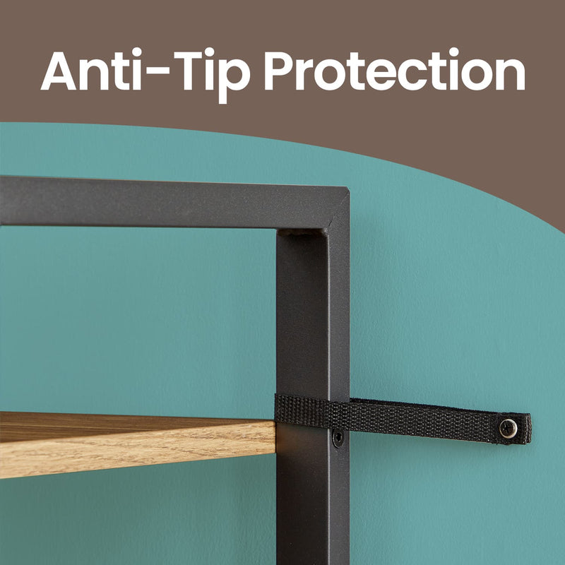 Industrial Style Bookshelf Freestanding Bookcase with 5 Open Shelves for Home Office by Vasagle, 80x30x186cm