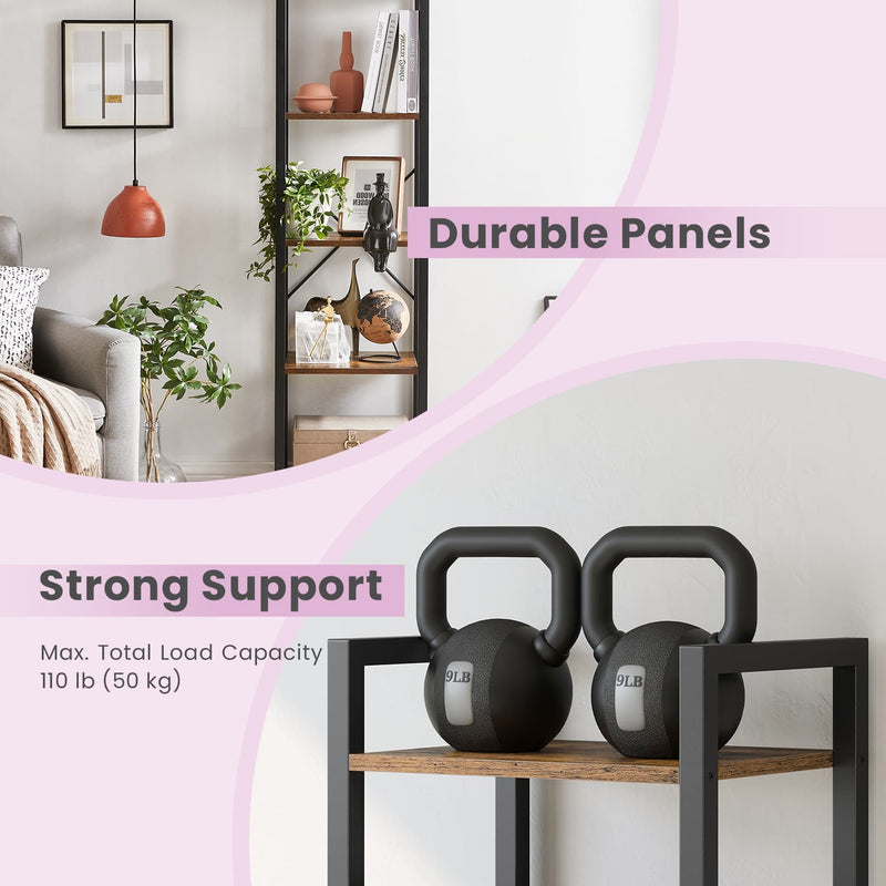 5 Tier Freestanding Bookshelf Storage Unit for Home Office and Living Room by Vasagle