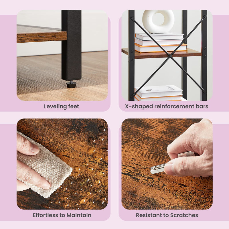 5 Tier Freestanding Bookshelf Storage Unit for Home Office and Living Room by Vasagle