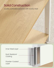 14 Shelf Bookcase in Golden Oak and Matte White Space-Saving Design by VASAGLE VASAGLE
