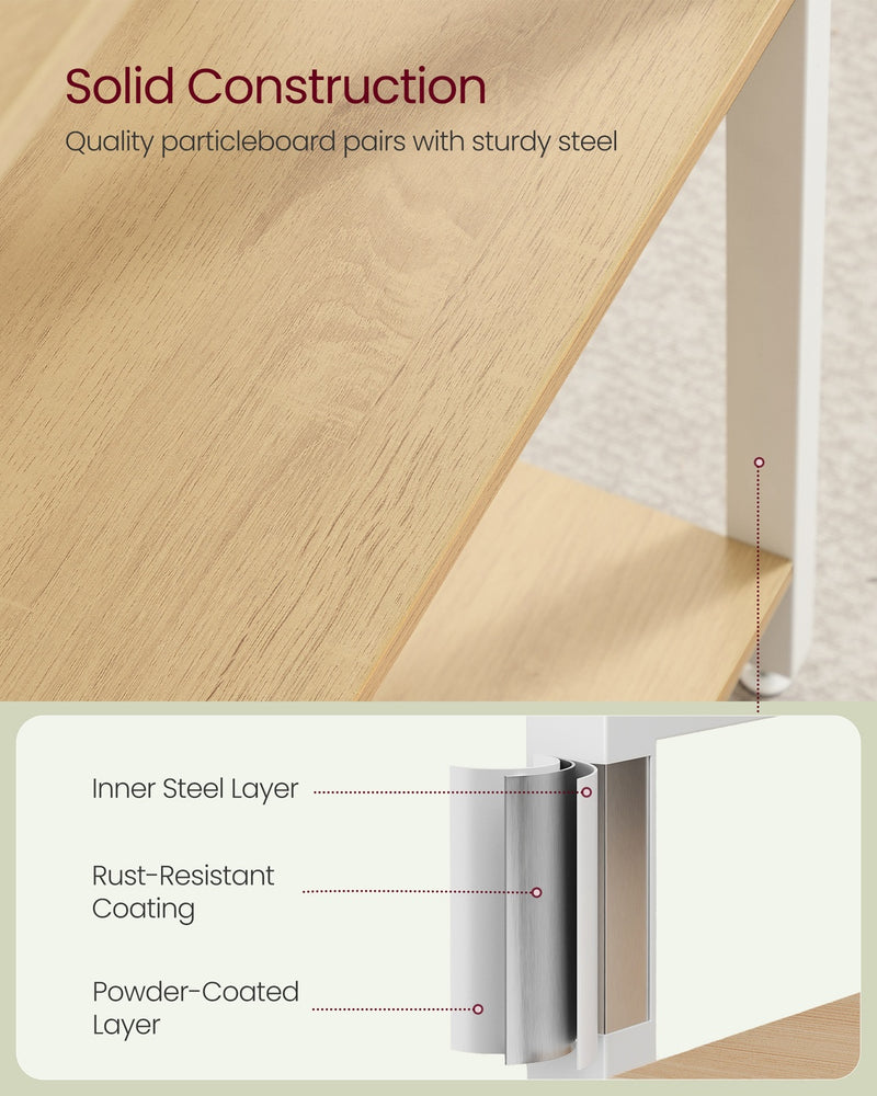 14 Shelf Bookcase in Golden Oak and Matte White Space-Saving Design by VASAGLE VASAGLE