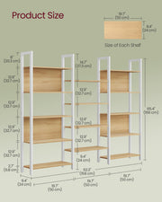 14 Shelf Bookcase in Golden Oak and Matte White Space-Saving Design by VASAGLE VASAGLE