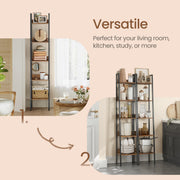 5 Tier Narrow Ladder Bookshelf for Home Office or Living Room Storage by Vasagle