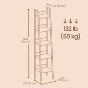 5 Tier Narrow Ladder Bookshelf for Home Office or Living Room Storage by Vasagle